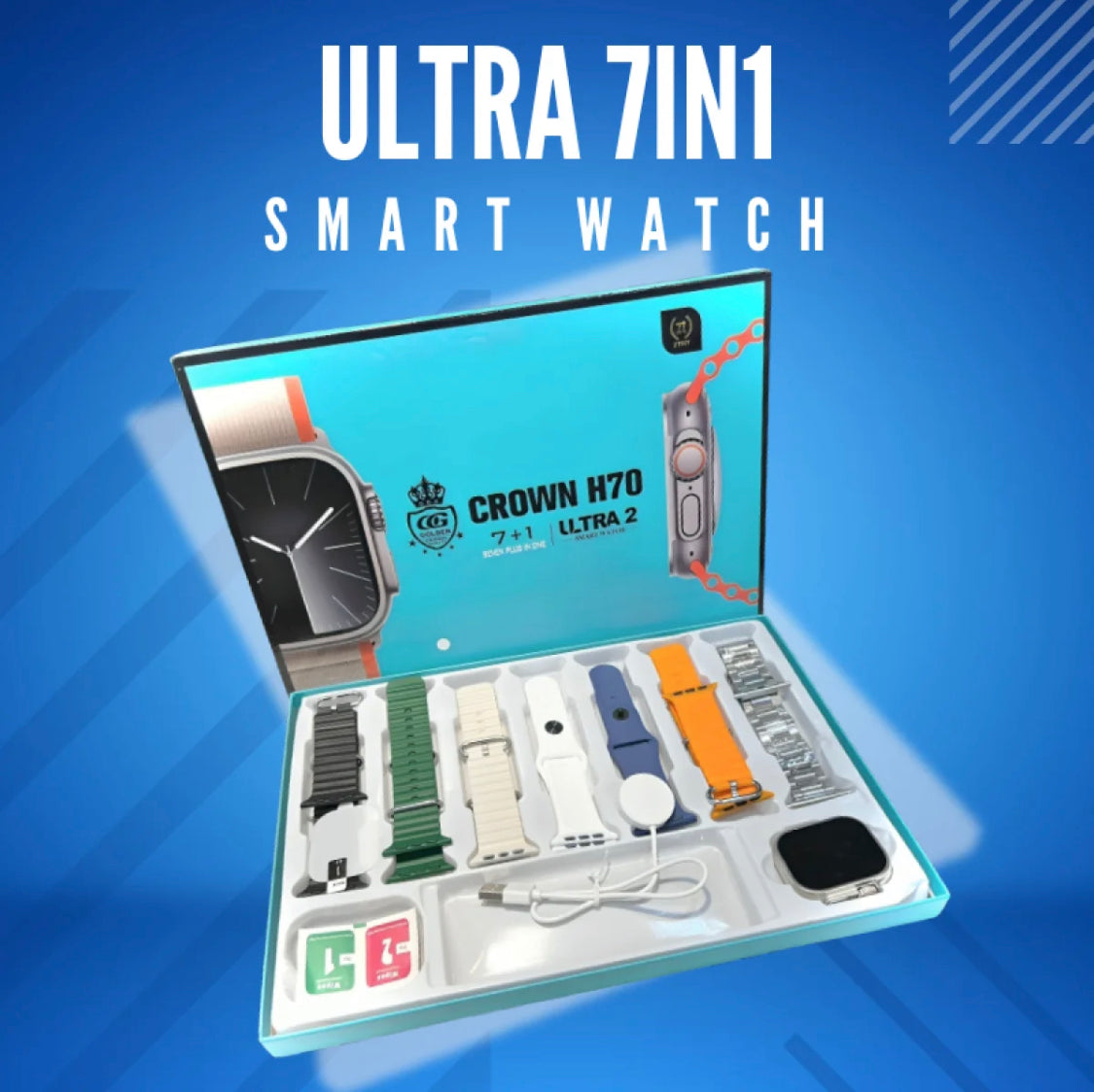 "Ultra 7-in-1 Smartwatch Crown H70 Ultra 2